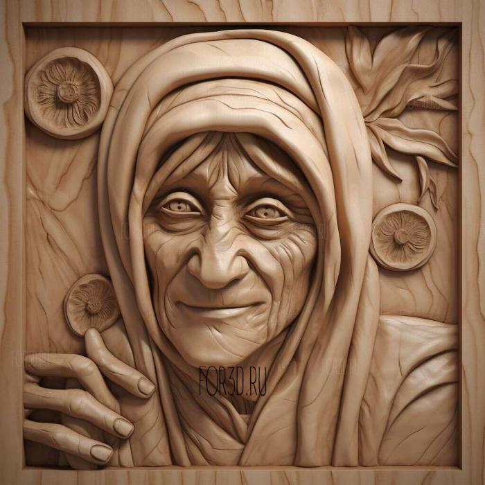 Mother Teresa 2 stl model for CNC